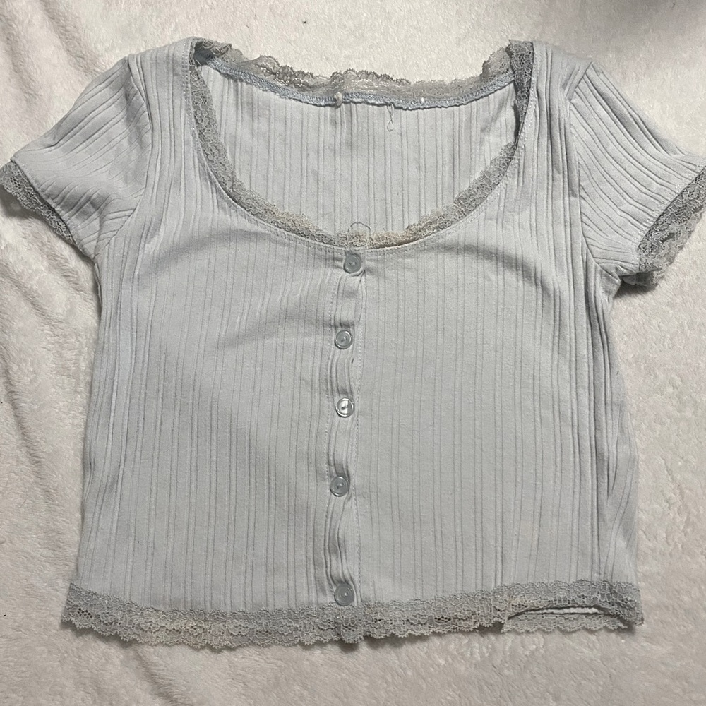 Blue Coquette Feminine Top